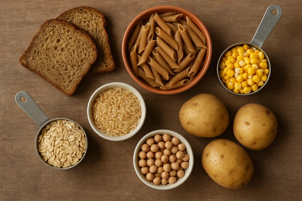 Ce sunt carbohidrații: pâine neagră, paste integrale, quinoua, cartofi, orez, cereale